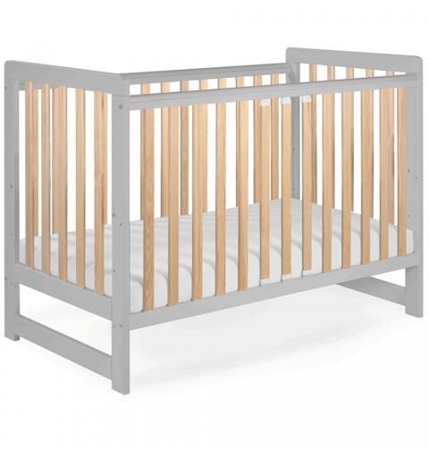 Tomi 22 - łóżeczko dziecięce z funkcją tapczanika, drewniane 120x60 | Szare Buk